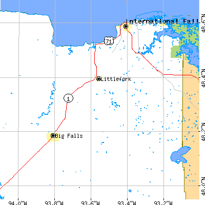 Zip code 56653 close-up map