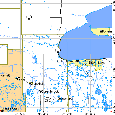 Zip code 56671 close-up map