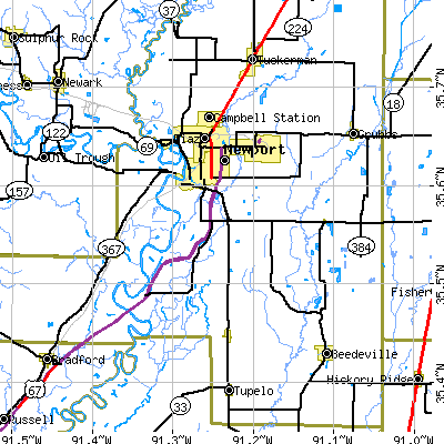Zip code 72112 close-up map