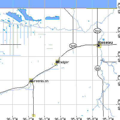 Zip code 56714 close-up map