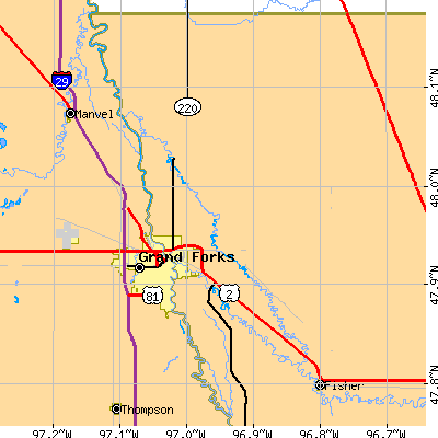 Zip code 56721 close-up map