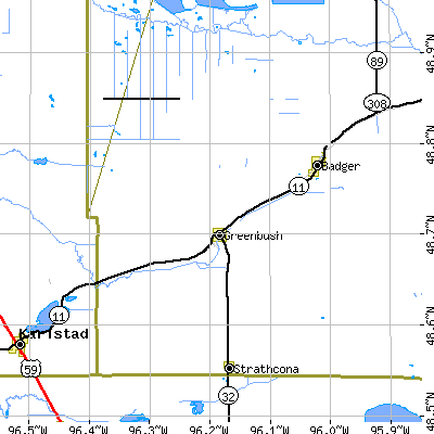 Zip code 56726 close-up map