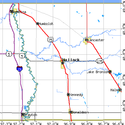 Zip code 56728 close-up map