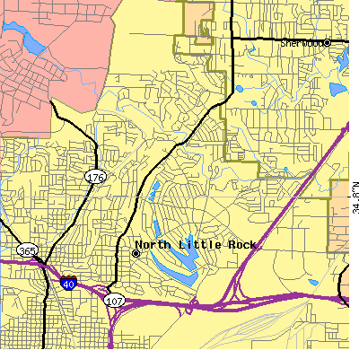 Zip code 72116 close-up map