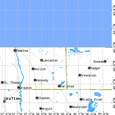 Zip code 56735 close-up map