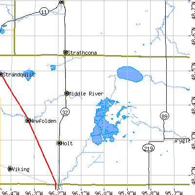 Zip code 56737 close-up map