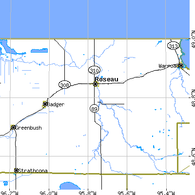 Zip code 56751 close-up map