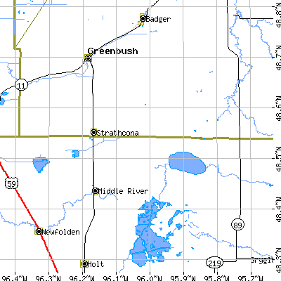 Zip code 56759 close-up map
