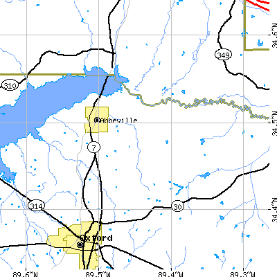 Zip code 38601 close-up map