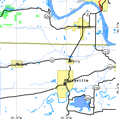 Zip code 72125 close-up map