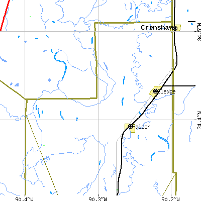 Zip code 38670 close-up map
