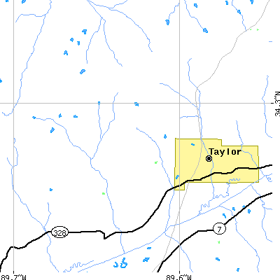 Zip code 38673 close-up map