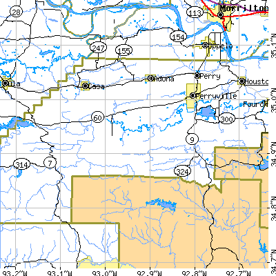 Zip code 72126 close-up map
