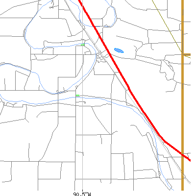 Zip code 38739 close-up map