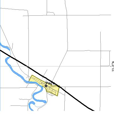 Zip code 38764 close-up map