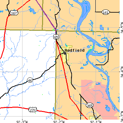 Zip code 72132 close-up map
