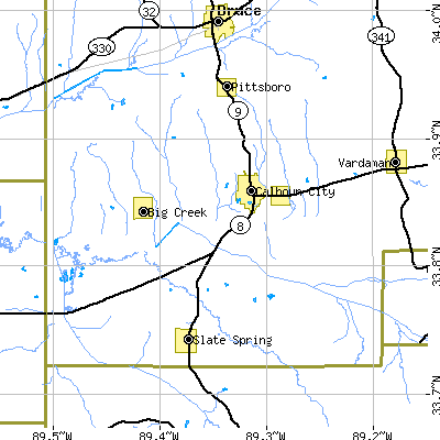 Zip code 38916 close-up map