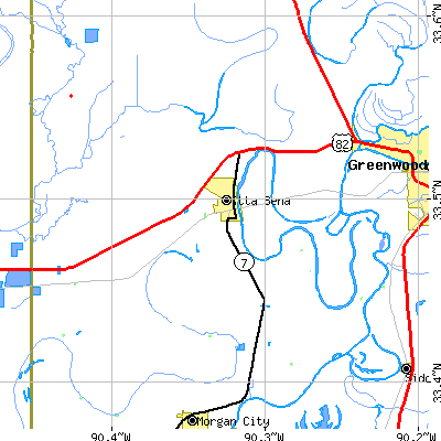Zip code 38941 close-up map