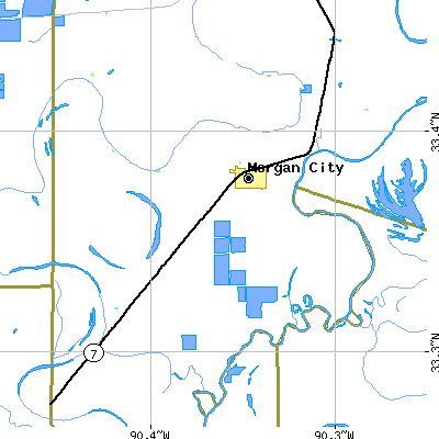 Zip code 38946 close-up map