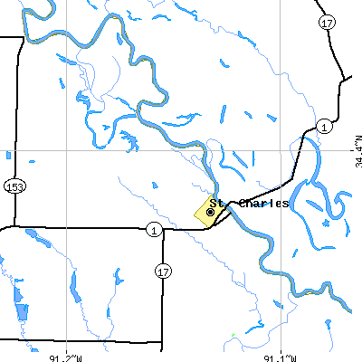 Zip code 72140 close-up map