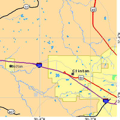 Zip code 39056 close-up map