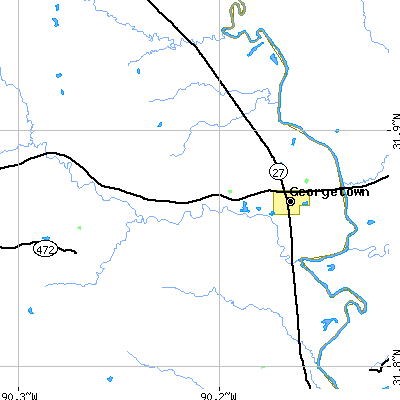 Zip code 39078 close-up map