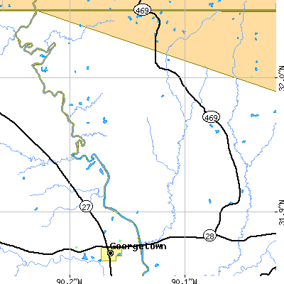 Zip code 39082 close-up map