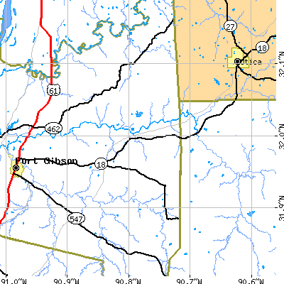 Zip code 39086 close-up map