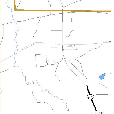 Zip code 39098 close-up map