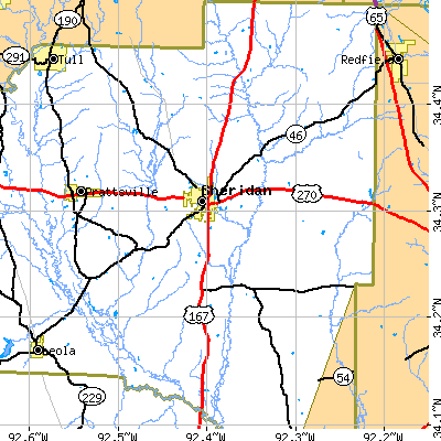 Zip code 72150 close-up map