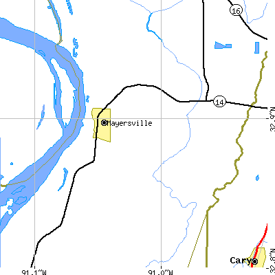 Zip code 39113 close-up map