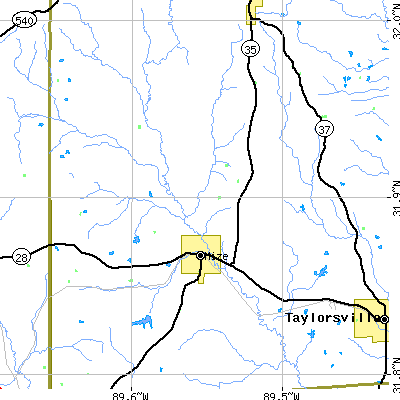 Zip code 39116 close-up map