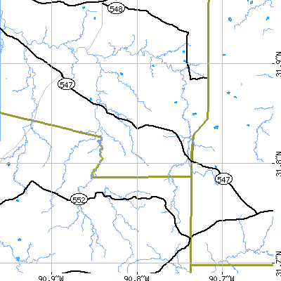 Zip code 39144 close-up map