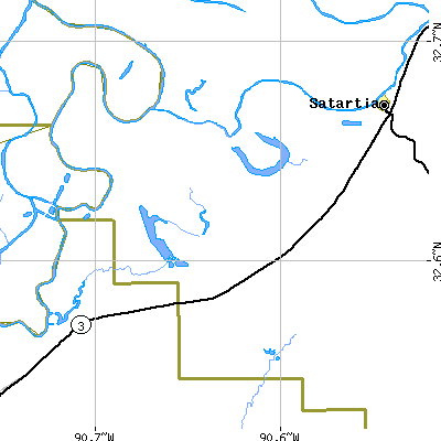 Zip code 39162 close-up map