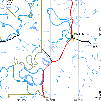 Zip code 39169 close-up map