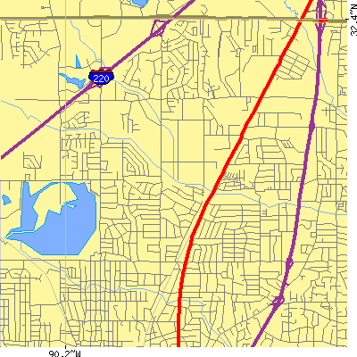 Zip code 39206 close-up map