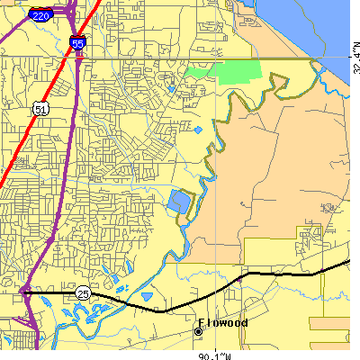 Zip code 39211 close-up map