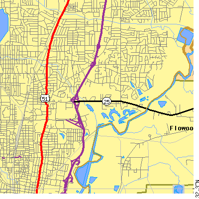 Zip code 39216 close-up map