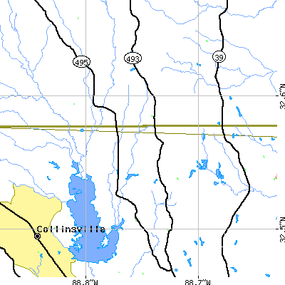 Zip code 39320 close-up map