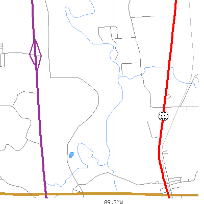 Zip code 39436 close-up map