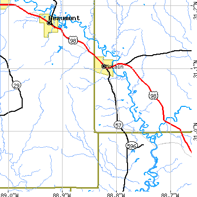 Zip code 39456 close-up map