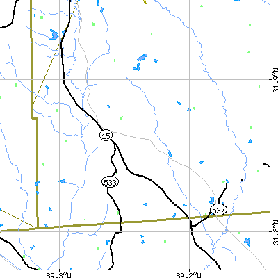 Zip code 39481 close-up map