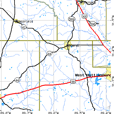 Zip code 39482 close-up map