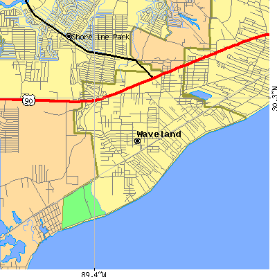 Zip code 39576 close-up map