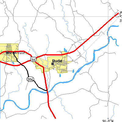 Zip code 39630 close-up map