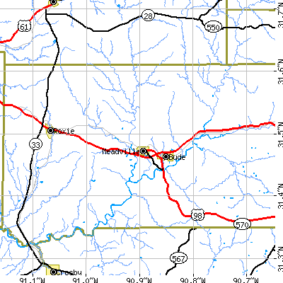 Zip code 39653 close-up map