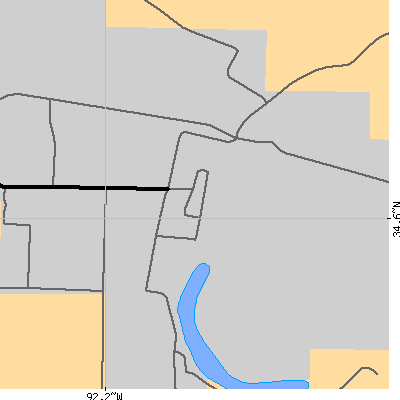 Zip code 72183 close-up map