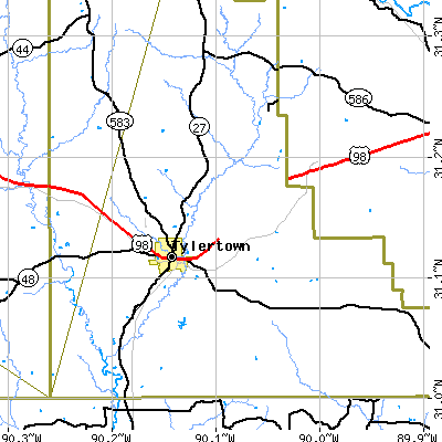 Zip code 39667 close-up map