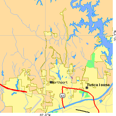 Zip code 35473 close-up map