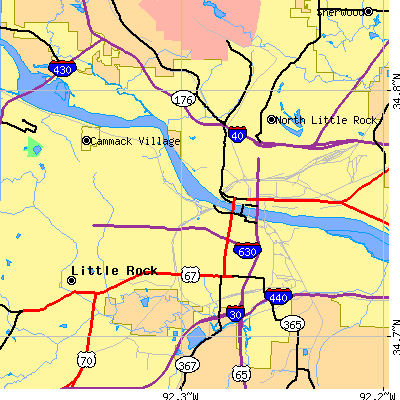 Zip code 72202 close-up map